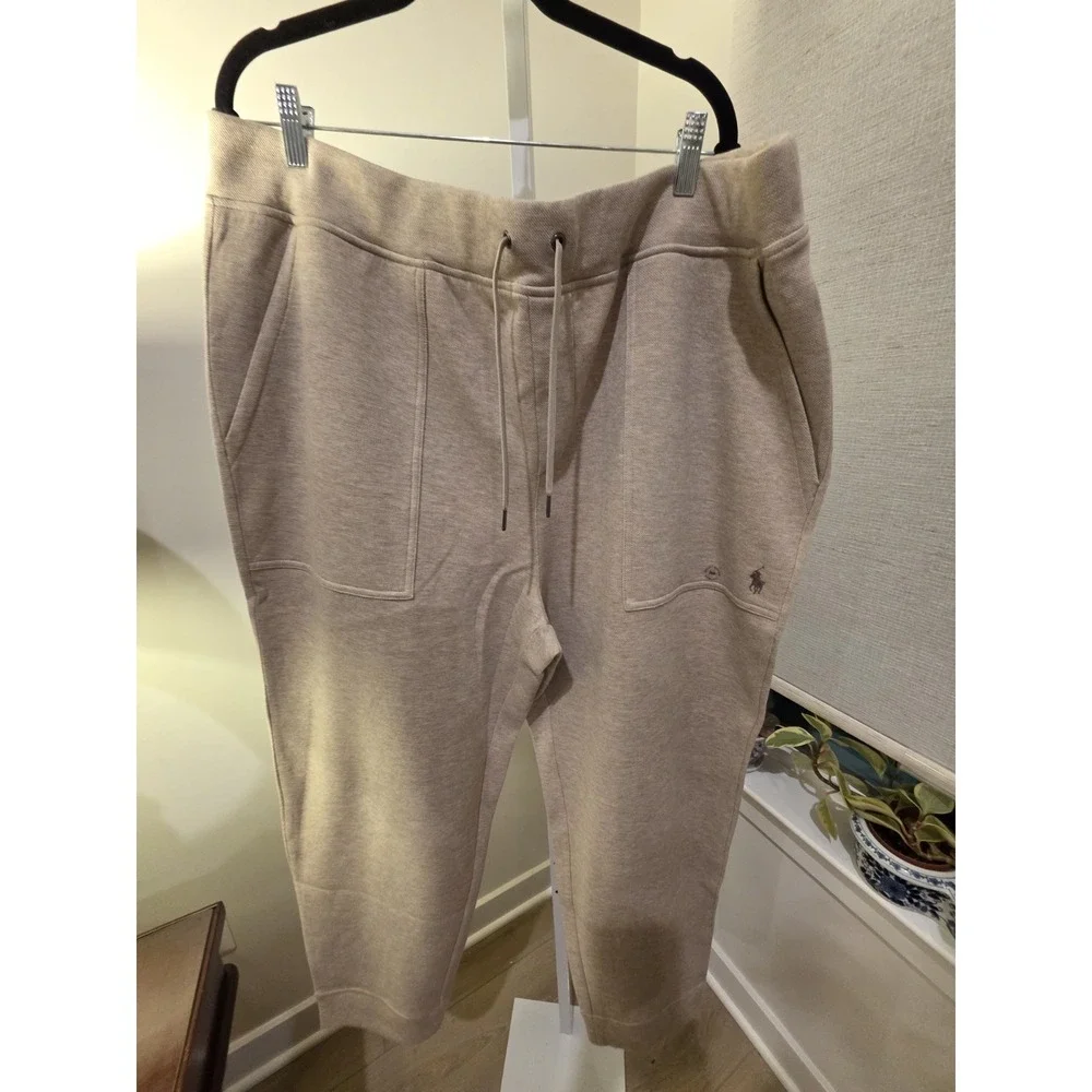 NWT Polo Ralph Lauren Men's Double Knit Tech Joggers 2XB Beige /Brown Pony